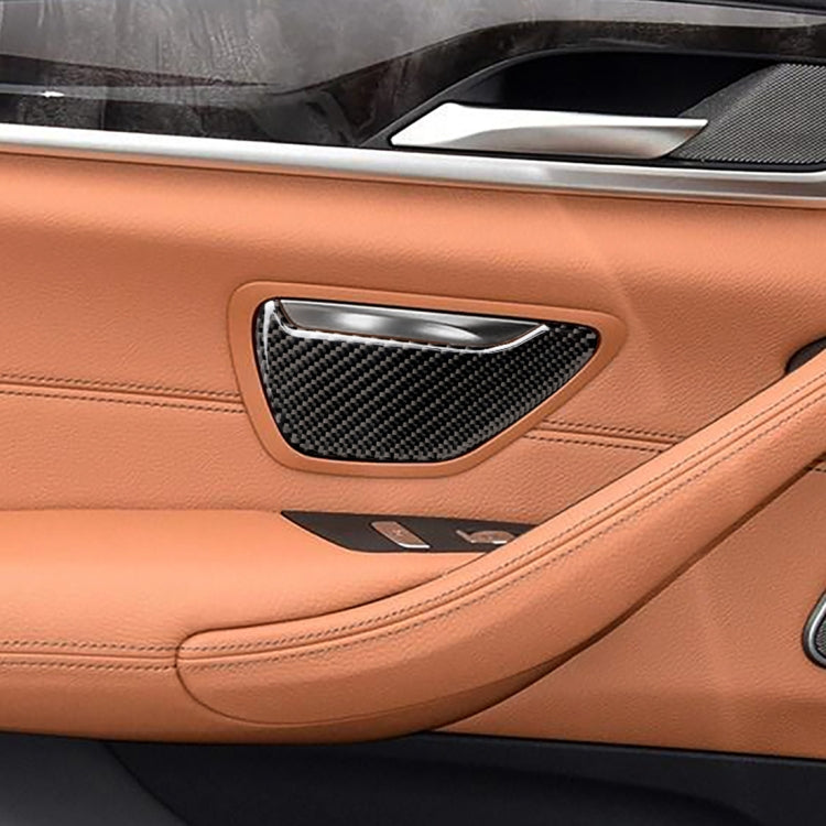 2 PCS Car Carbon Fiber Ashtray Panel Decorative Sticker for BMW 5 Series G38 528Li / 530Li / 540Li 2018