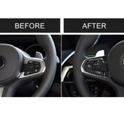 Car Carbon Fiber Steering Wheel Button Configuration A Decorative Sticker for BMW 5 Series G30/G38 X3 G01/G08