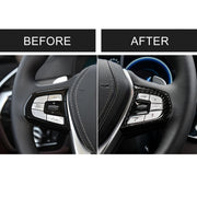 Car Carbon Fiber Steering Wheel Button Configuration B Decorative Sticker for BMW 5 Series G30/G38 X3 G01/G08