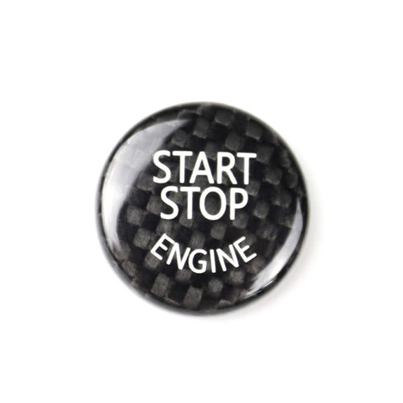 Car Engine Start Key Push Button Cover Trim Carbon Fiber Sticker Decoration for BMW F / G Chassis (Black)