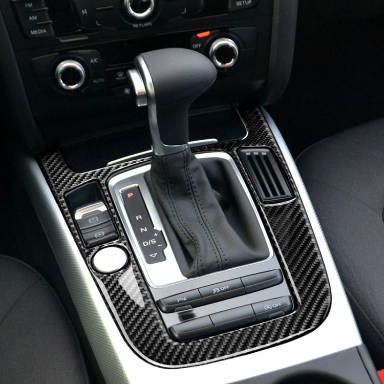 Car Carbon Fiber Gear Position Panel Decorative Sticker for Audi 2010-2018 Q5 / 2009-2016 A4L / 2009-2016 A5, Left Drive