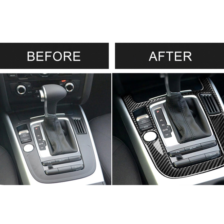 Car Carbon Fiber Gear Position Panel Decorative Sticker for Audi 2010-2018 Q5 / 2009-2016 A4L / 2009-2016 A5, Left Drive