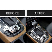 Car Carbon Fiber Gear Position Panel Decorative Sticker for Audi 2010-2018 Q5 / 2009-2016 A4L / 2009-2016 A5, Left Drive
