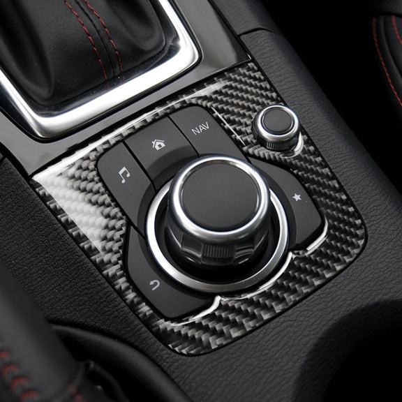 Car Carbon Fiber Left Drive Multimedia Frame A Decorative Sticker for Mazda Axela 2013-2016