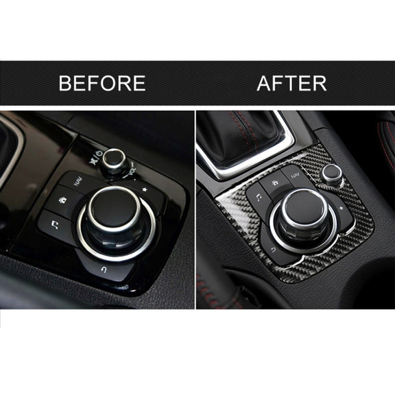 Car Carbon Fiber Left Drive Multimedia Frame A Decorative Sticker for Mazda Axela 2013-2016