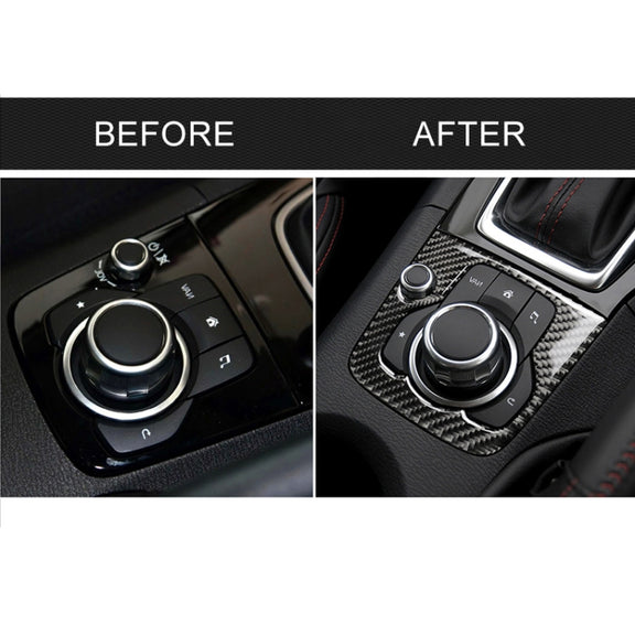 Car Carbon Fiber Right Drive Multimedia Frame A Decorative Sticker for Mazda Axela 2013-2016