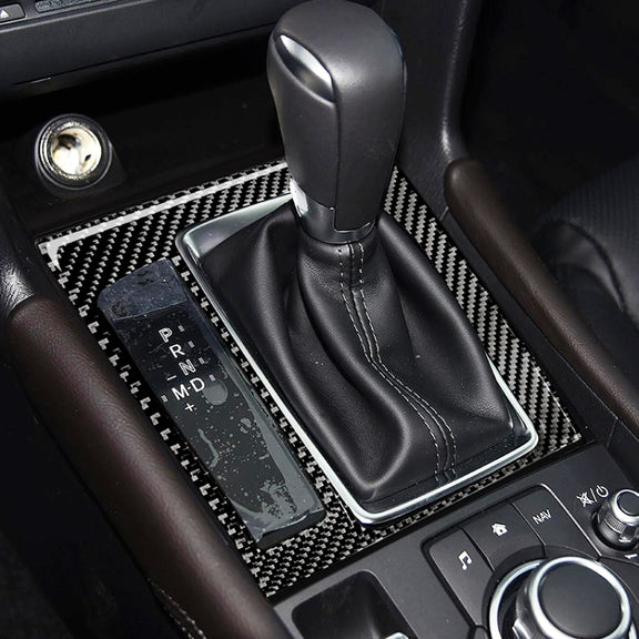 Car Carbon Fiber Left Drive Gear Frame B Decorative Sticker for Mazda Axela 2017-2018