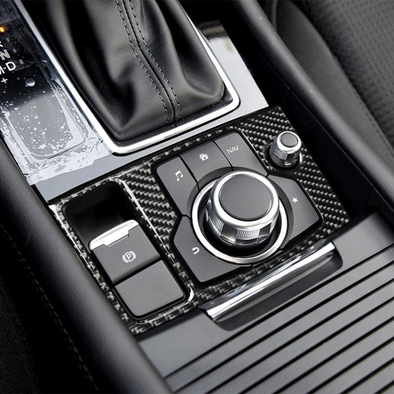 Car Carbon Fiber Left Drive Multimedia Frame B Decorative Sticker for Mazda Axela 2017-2018