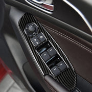 Car Carbon Fiber Right Drive Window Lift Panel Decorative Sticker for Mazda Axela 2014 / 2017-2018