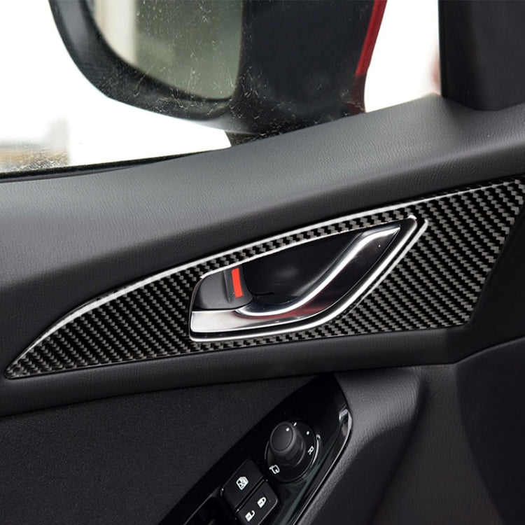 2 PCS Car Carbon Fiber Door Inner Handle Outer Frame Decorative Sticker for Mazda Axela 2014 / 2017-2018