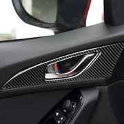 2 PCS Car Carbon Fiber Door Inner Handle Outer Frame Decorative Sticker for Mazda Axela 2014 / 2017-2018