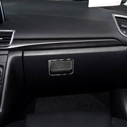 Car Carbon Fiber Front Passenger Seat Storage Box Decorative Sticker for Mazda Axela 2017-2018