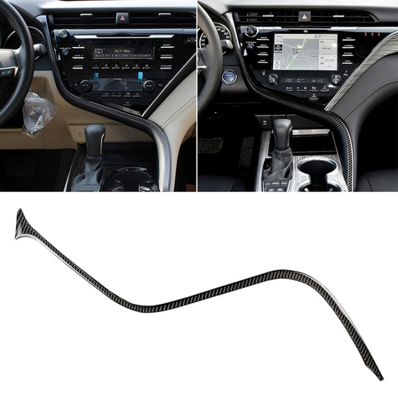 Car Carbon Fiber Central Control S Strip Decorative Sticker for Toyota Eighth Generation Camry 2018-2019, Left Drive