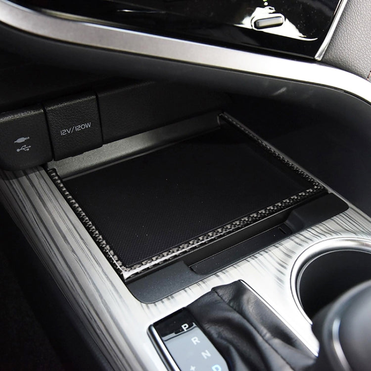 Car Carbon Fiber Storage Box U Shape Frame Decorative Sticker for Toyota Eighth Generation Camry 2018-2019