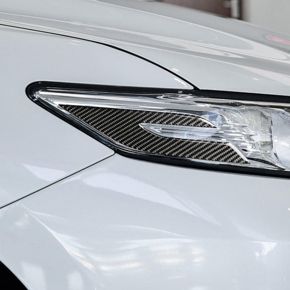 2 PCS Car Carbon Fiber Headlight Decorative Sticker for Toyota Eighth Generation Camry 2018-2019
