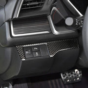 Car Carbon Fiber Headlight Switch Panel Decorative Sticker for Honda Tenth Generation Civic 2016-2019, Left Drive
