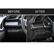 Car Carbon Fiber Headlight Switch Panel Decorative Sticker for Honda Tenth Generation Civic 2016-2019, Left Drive