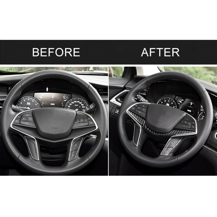 Car Carbon Fiber Steering Wheel Decorative Sticker for Cadillac XT5 2016-2017