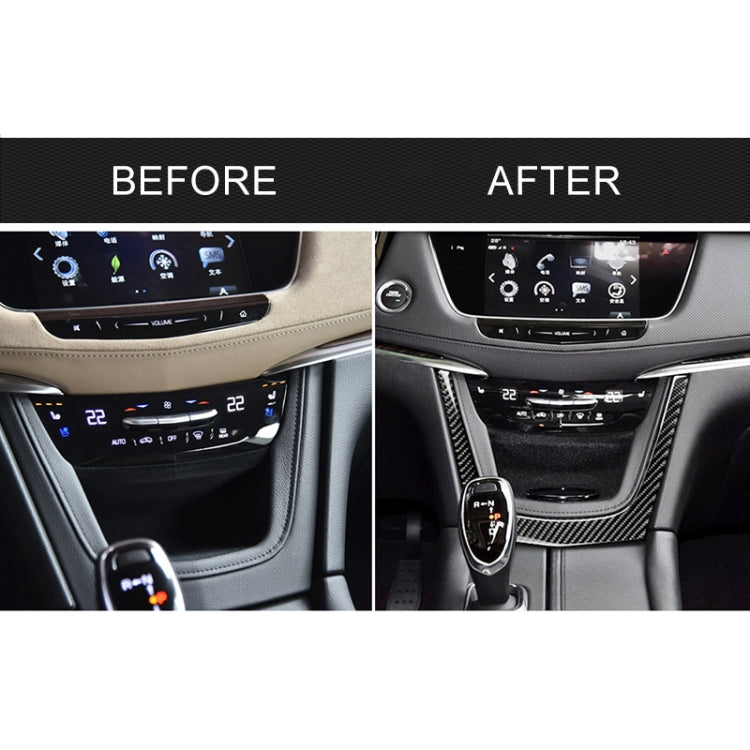Car Carbon Fiber Central Control U Shape Frame Decorative Sticker for Cadillac XT5 2016-2017