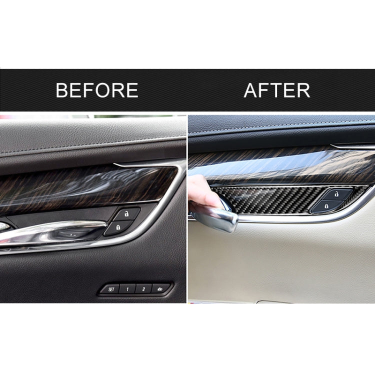 Car Carbon Fiber Door Inner Handle Wrist Panel Decorative Sticker for Cadillac XT5 2016-2017