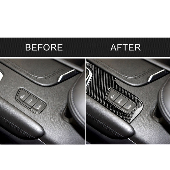 Car Carbon Fiber Gear Position Panel Decorative Sticker for Cadillac XT5 2016-2017, Left Drive