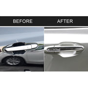 Car Carbon Fiber Outside Door Handle Decorative Sticker for Cadillac XT5 2016-2017
