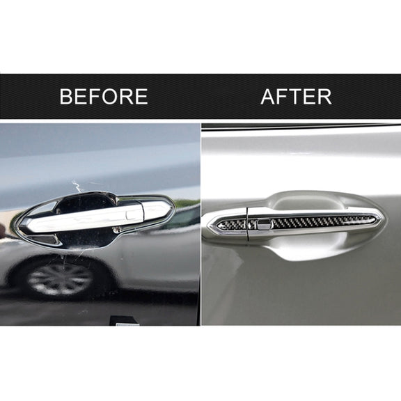 Car Carbon Fiber Outside Door Handle Decorative Sticker for Cadillac XT5 2016-2017