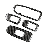 Car Carbon Fiber Door Window Lift Panel Decorative Sticker for Cadillac XT5 2016-2017