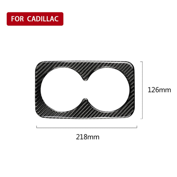 Car Carbon Fiber Rear Armrest Water Cup Decorative Sticker for Cadillac XT5 2016-2017