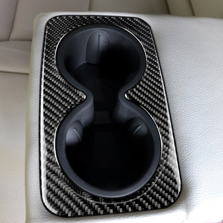 Car Carbon Fiber Rear Armrest Water Cup Decorative Sticker for Cadillac XT5 2016-2017