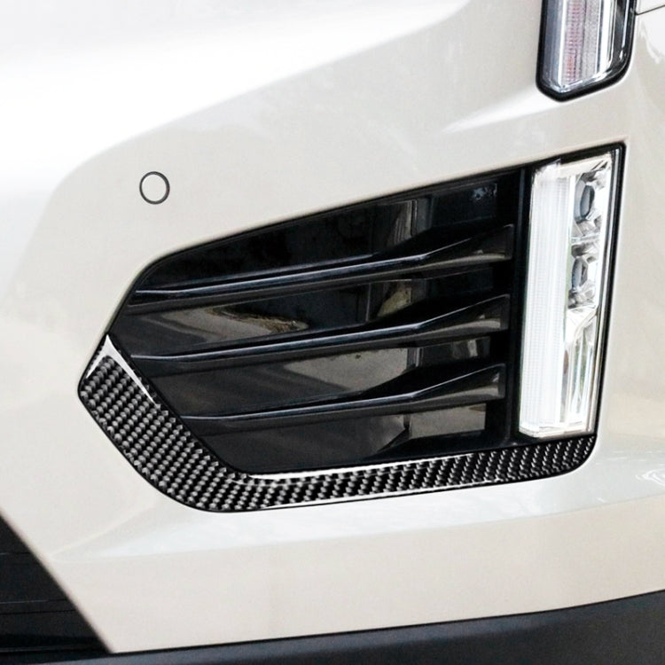 Car Carbon Fiber Front Fog Light Decorative Stripe for Cadillac XT5 2016-2017, Left Drive