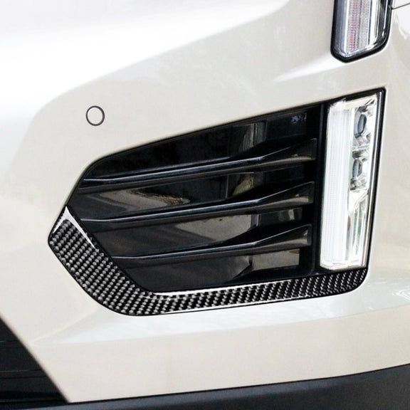 Car Carbon Fiber Front Fog Light Decorative Stripe for Cadillac XT5 2016-2017, Left Drive