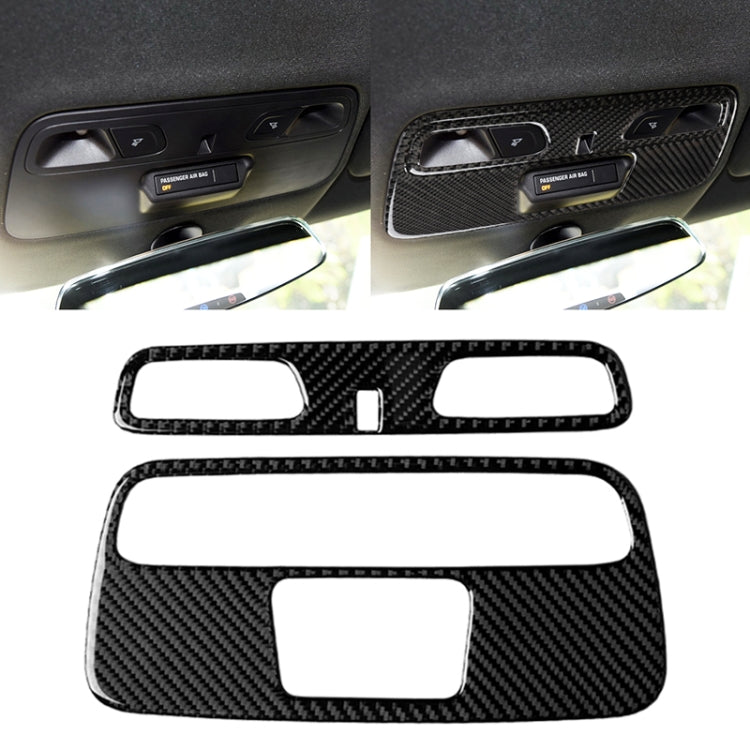 2 in 1 Car Carbon Fiber Dome Light Panel Decorative Sticker for Chevrolet Camaro 2016
