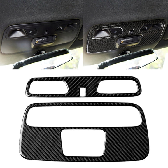 2 in 1 Car Carbon Fiber Dome Light Panel Decorative Sticker for Chevrolet Camaro 2016