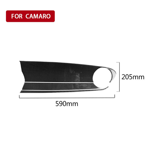 3 in 1 Car Carbon Fiber Front Passenger Central Control Panel Decorative Sticker for Chevrolet Camaro 2017-2019, Left Drive