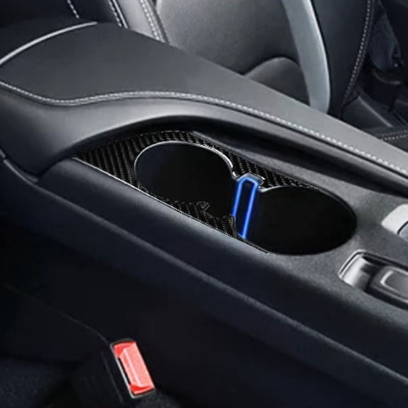 Car Carbon Fiber Water Cup Holder Decorative Sticker for Chevrolet Camaro 2017-2019