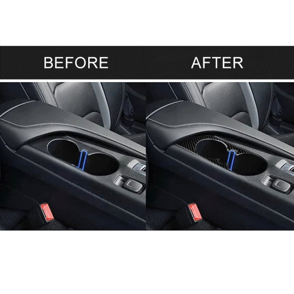 Car Carbon Fiber Water Cup Holder Decorative Sticker for Chevrolet Camaro 2017-2019