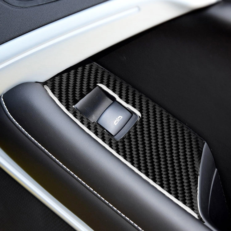 2 in 1 Car Carbon Fiber Window Lift Panel Decorative Sticker for Chevrolet Camaro 2017-2019, Left Drive