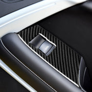 2 in 1 Car Carbon Fiber Window Lift Panel Decorative Sticker for Chevrolet Camaro 2017-2019, Left Drive