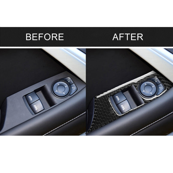2 in 1 Car Carbon Fiber Window Lift Panel Decorative Sticker for Chevrolet Camaro 2017-2019, Left Drive