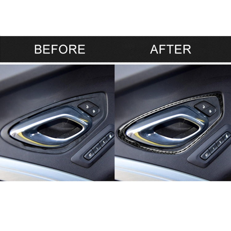 2 PCS Car Carbon Fiber Door Inner Handle Panel Decorative Sticker for Chevrolet Camaro 2017-2019