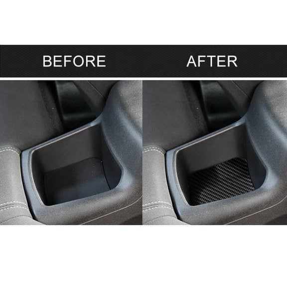 Car Carbon Fiber Rear Seat Storage Box Decorative Sticker for Chevrolet Camaro 2016