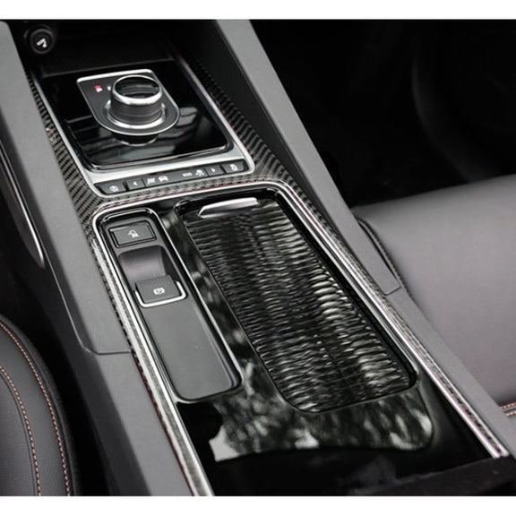 Carbon Fiber Car Water Cup Gear Frame Decorative Sticker for Jaguar F-PACE 2016-2020