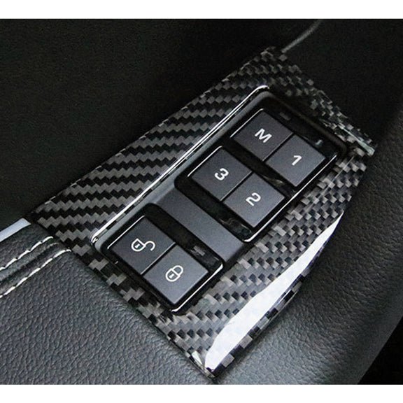 Carbon Fiber Car Memory Lock Panel Decorative Sticker for Jaguar F-PACE 2016-2020