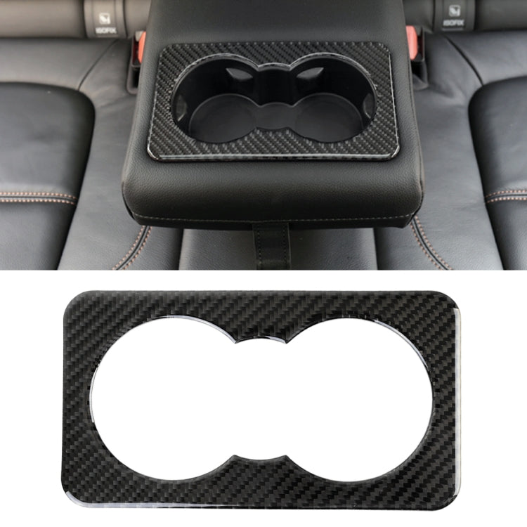 Carbon Fiber Car Rear Water Cup Frame Decorative Sticker for Jaguar F-PACE 2016-2020