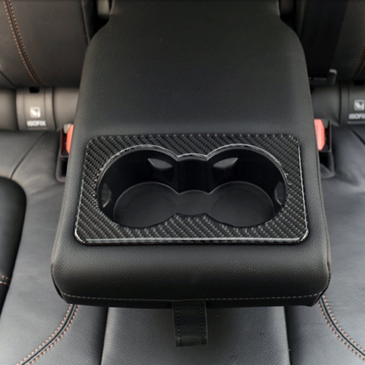 Carbon Fiber Car Rear Water Cup Frame Decorative Sticker for Jaguar F-PACE 2016-2020