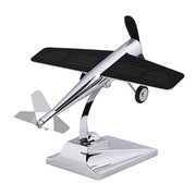 Car Interior Decoration Accessories Aircraft Model Ornaments Propeller Rotating Solar Energy Ornament (Silver)