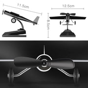 Car Interior Decoration Accessories Aircraft Model Ornaments Propeller Rotating Solar Energy Ornament (Silver)