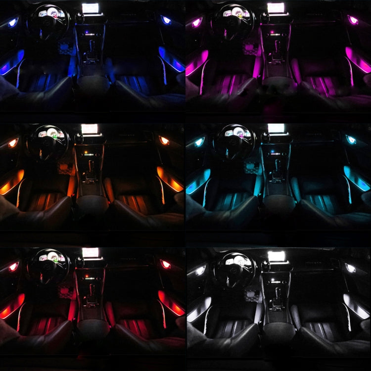 4 PCS Universal Car Colorful LED Inner Handle Light Atmosphere Lights Decorative Lamp DC12V / 0.5W Cable Length: 70cm (Colour)