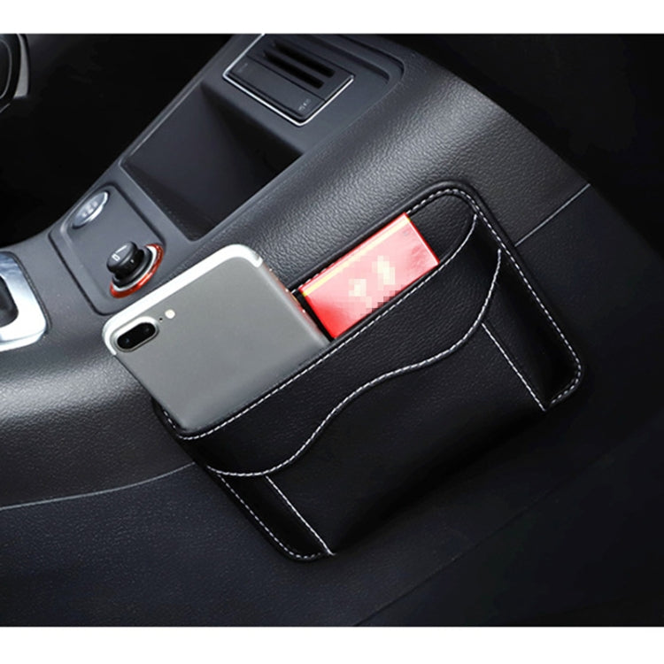 Paste Car Storage Bag Car Seat Quilting Storage Bag Instrument Panel Hanging Bag (Black)